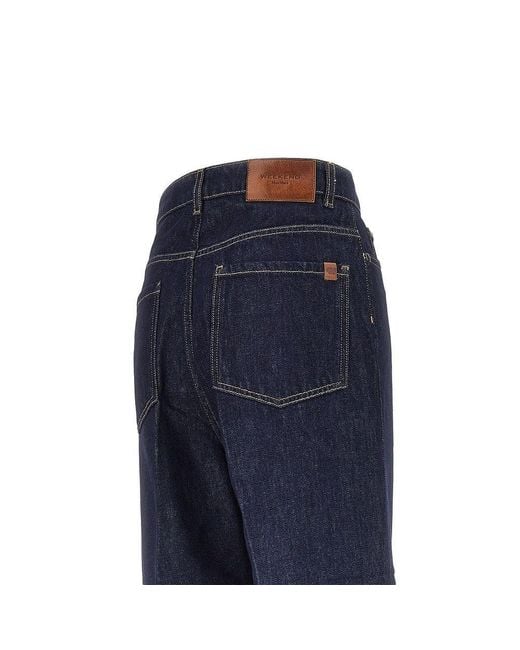 Weekend by Maxmara Blue Cotton Denim Wide-Leg Jeans