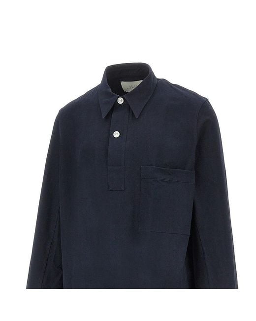 Studio Nicholson Blue 'Stowe' Cotton Twill Shirt for men