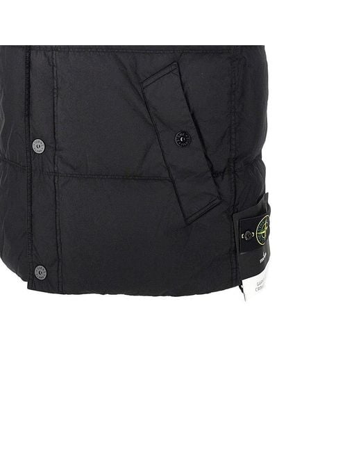 Stone Island Black Garment Dyed Crinkle Reps Ny Down Vest for men