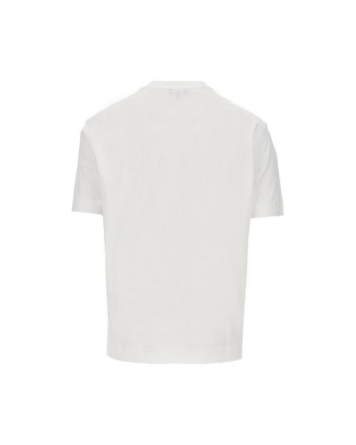 Emporio Armani White Jersey T-Shirt With Logo Print for men
