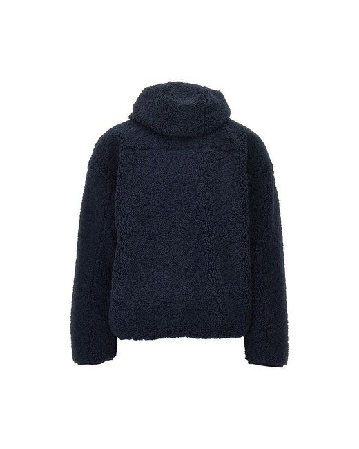DIESEL Blue 'Zat' Teddy Fleece Blouson Jacket for men