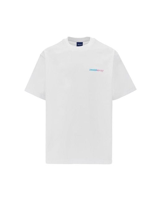 AWAKE NY White Gradient Sport Print T-Shirt for men