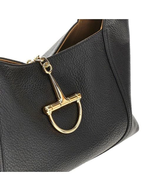 Gucci Black 'Softbit' Grained Leather Bag