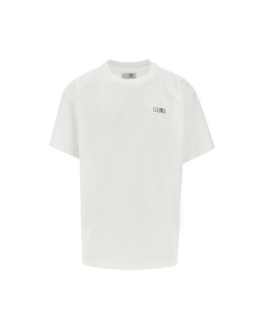 T-Shirt Con Etichetta E Stampa Trompe L'Oeil Uomo di MM6 by Maison Martin Margiela in White da Uomo