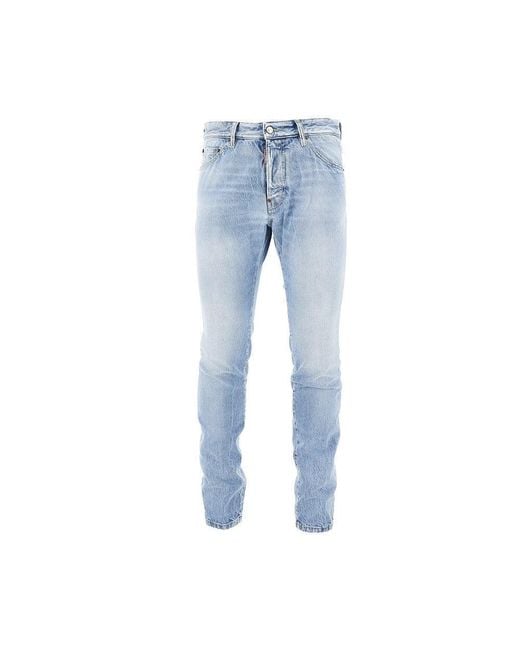 DSquared² Blue Distressed Denim Teddy Jeans for men
