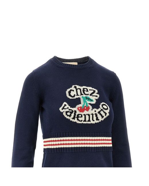 Valentino Blue 'Chez Inlay Sweater