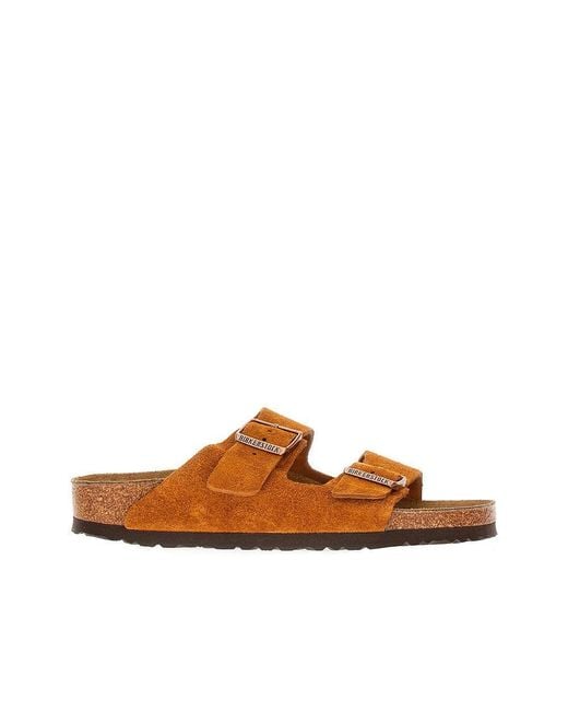 Birkenstock Brown Suede Leather 'Arizona' Slides for men