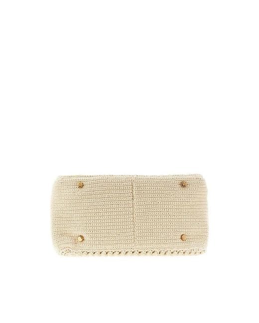 Versace Metallic Tag' Crochet Knitted Bowling Bag