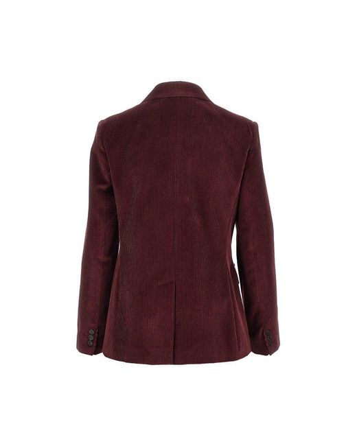 Weekend by Maxmara Purple Corduroy Double-Breasted Jacket