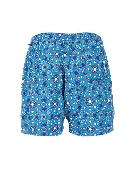 Peninsula Blue 'Rapallo' Printed Swim Shorts for men