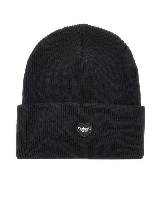 Carhartt Black Logo Patch Beanie for men