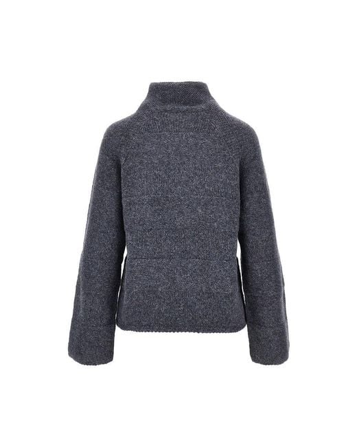 Emporio Armani Blue Ribbed Knitted Sweater