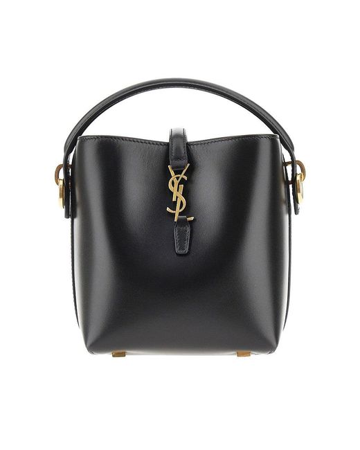Saint Laurent Black Leather Mini 'Le 37' Bucket Bag