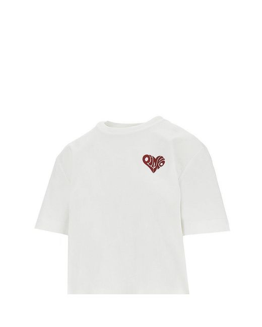 Pinko White Strass 'Amore' Print T-Shirt