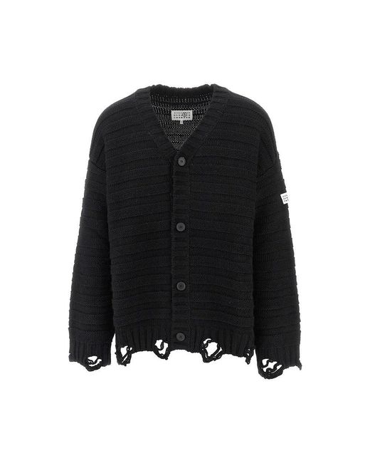Cardigan di MM6 by Maison Martin Margiela in Black da Uomo
