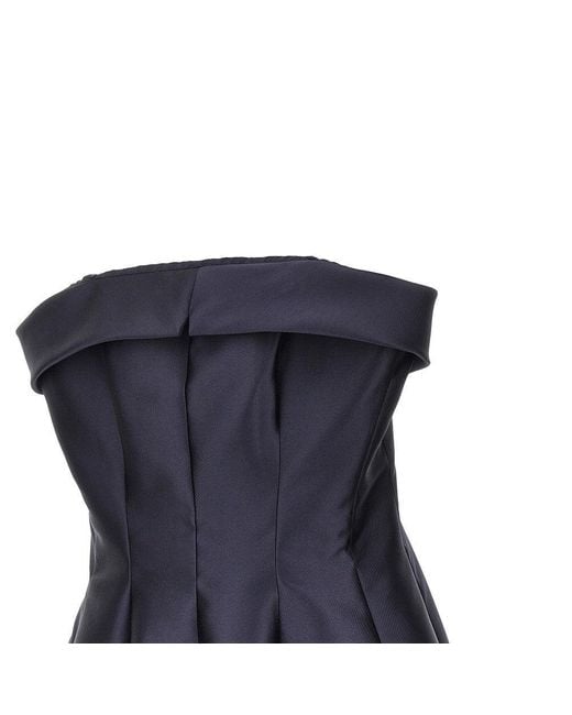 Maxi Abito Bustier di Alberta Ferretti in Blue
