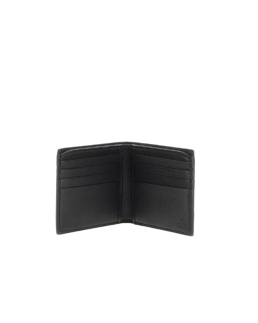 Gucci Black 'Gg Emblem' Leather Bi-Fold Wallet for men