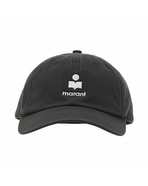 Isabel Marant Black Logo Embroidery Baseball Cap