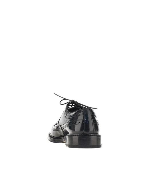 JUAN LACARCEL BY CALCE Black Brushed Leather Lace-Up Shoes for men