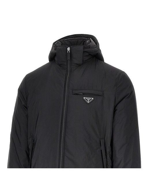 Prada Black Re-Nylon Down Jacket for men
