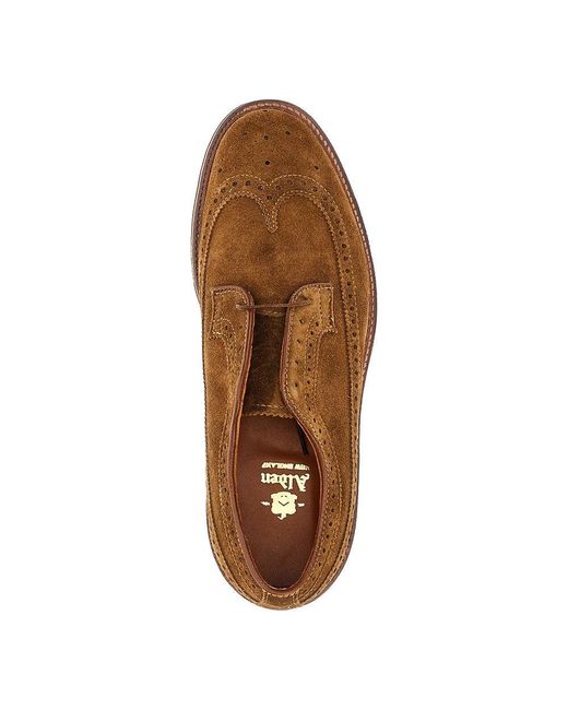Alden Brown Suede Leather Derby Shoes for men