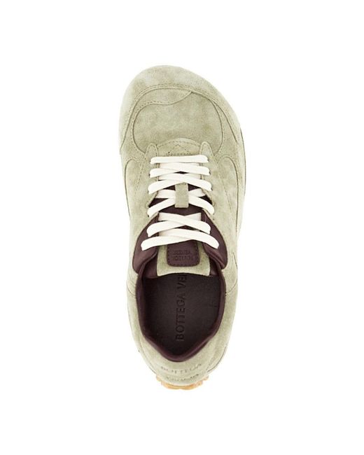 Bottega Veneta Green 'Orbit Flash' Suede Leather Sneakers