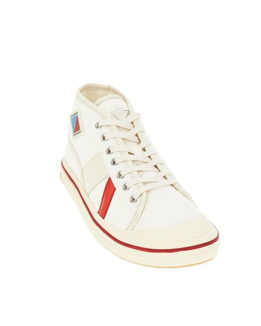Bottega Veneta White Canvas 'Eliot' Sneakers With Leather Details for men