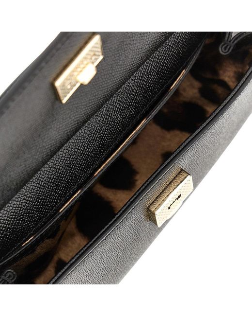 Dolce & Gabbana Black Dauphine Leather Mini 'Sicily' Bag
