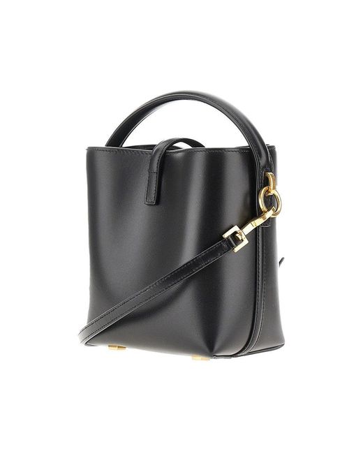 Saint Laurent Black Leather Mini 'Le 37' Bucket Bag