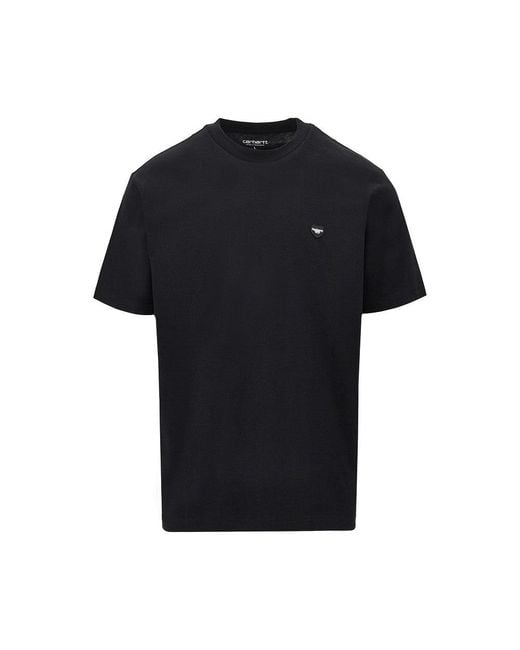 Carhartt Black 'Small Heart' Cotton T-Shirt for men
