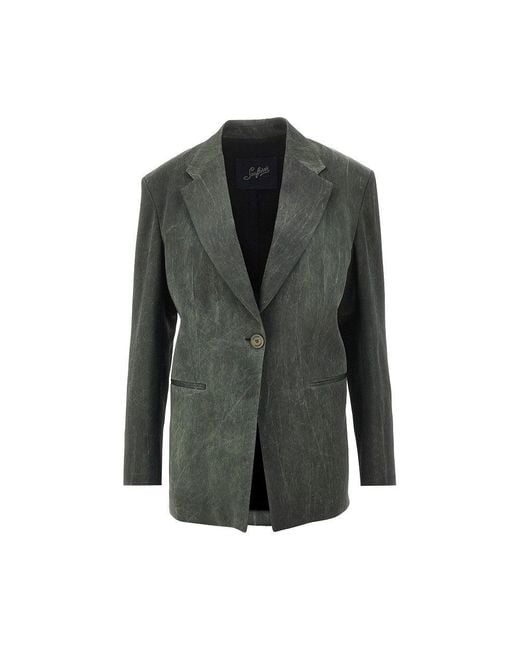 Seafarer Gray 'Astro' Light Satin Single-Breasted Jacket