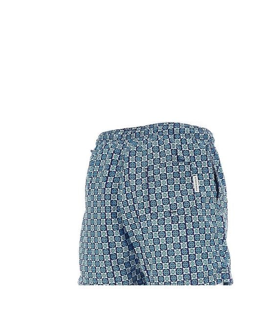 Peninsula Blue 'Isola Di Gaiola' Printed Swim Shorts for men