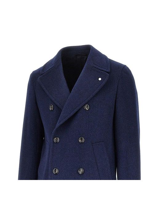 Luigi Bianchi Blue Virgin Wool Cloth Jacket for men