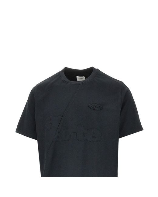 Arte' Black Mesh Football T-Shirt for men