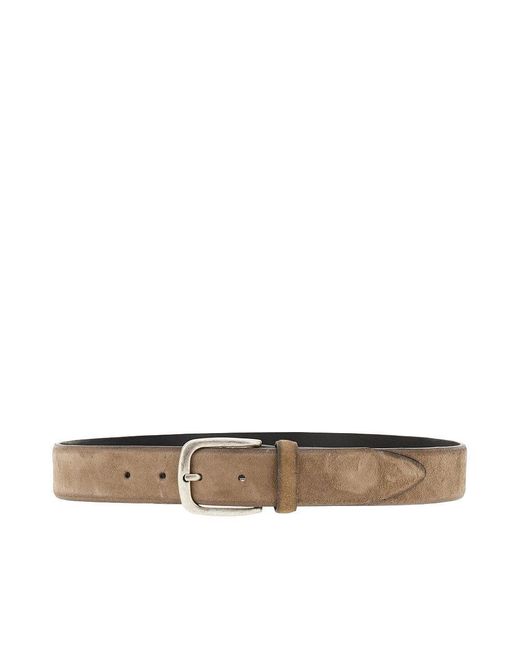 GIANNIFRANCO BELTS Natural Suede Leather Belt for men