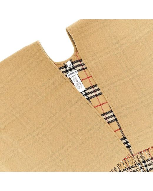 Burberry Natural Check Wool Reversible Cape