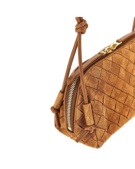 Bottega Veneta Brown Intrecciato Suede Leather 'Concert' Bag