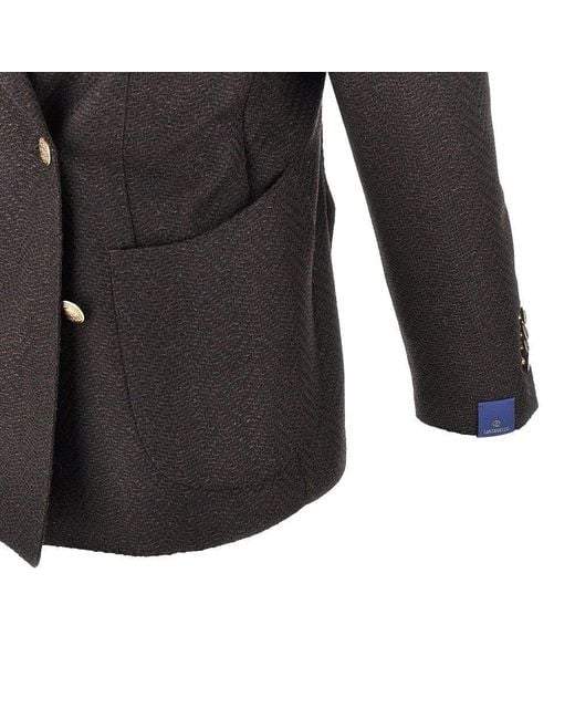 Santaniello Black Mélange Tweed Tailored Jacket for men