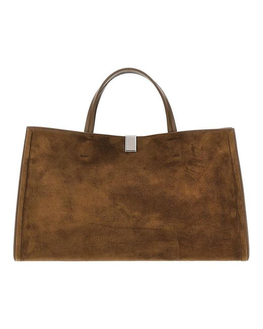Phoebe Philo Brown Suede Leather Medium 'Kit' Cabas Bag