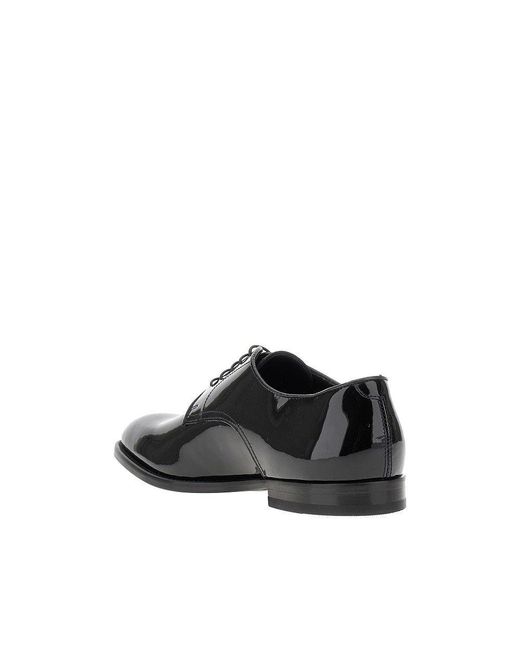 Doucal's Black Patent Leather Lace-Ups for men