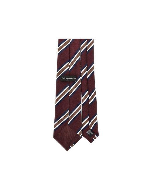 Emporio Armani Purple Silk Necktie With Jacquard Motif for men