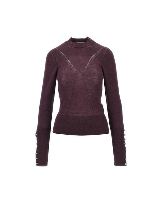 Rabanne Purple Silk And Merino Wool-Blend Sweater