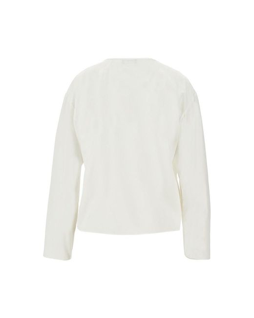 Emporio Armani White Silk Satin Blouse