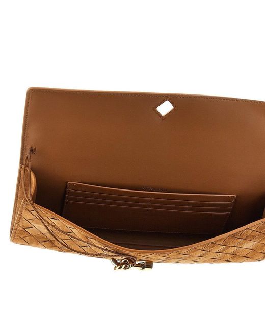 Bottega Veneta Brown 'Andiamo' Suede Leather Clutch