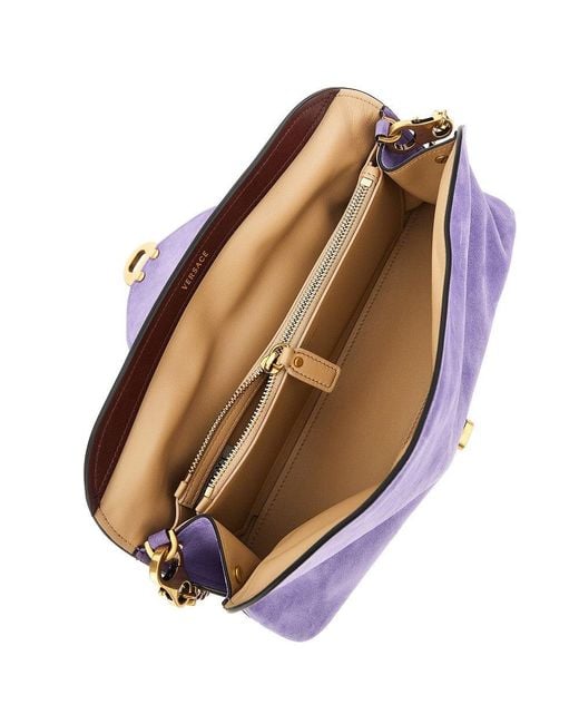 Versace Purple Suede Leather 'Vivian' Clutch