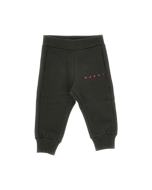 Marni Gray Logo Print Jogging Pants Kids