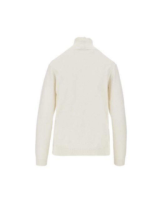 Weekend by Maxmara White Silk And Wool-Blend Knitted Turtleneck
