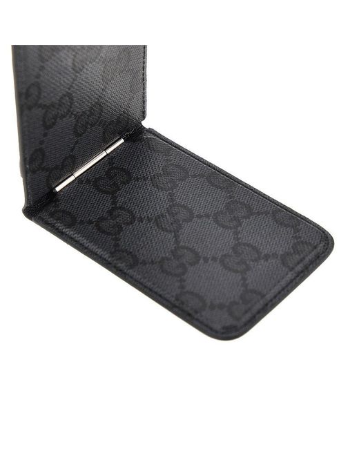 Gucci Black Gg Supreme Magnetic Card Holder for men