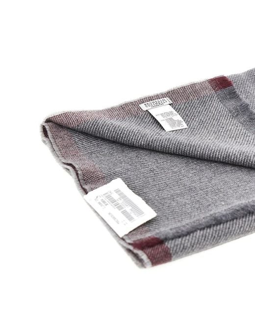 Brunello Cucinelli Gray Cashmere And Wool Scarf for men