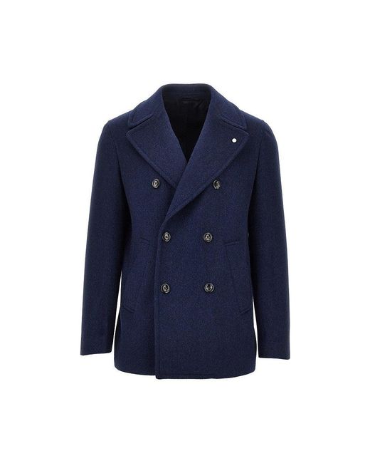 Luigi Bianchi Blue Virgin Wool Cloth Jacket for men